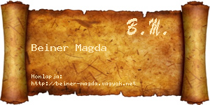 Beiner Magda névjegykártya